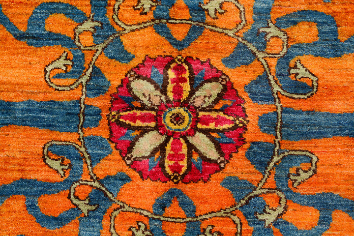 Dark Orange Suzani 6'  x" 8'  11" - No. QA87456