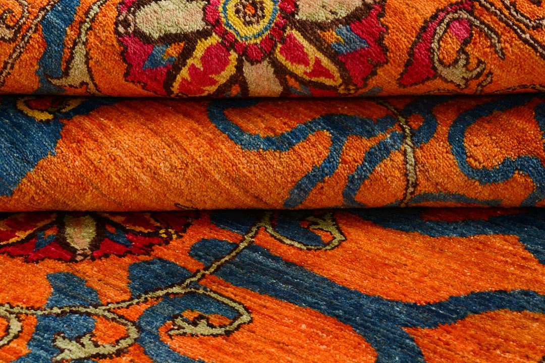 Dark Orange Suzani 6'  x" 8'  11" - No. QA87456