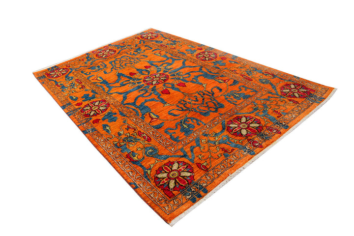 Dark Orange Suzani 6' x 8' 11 - No. 72062