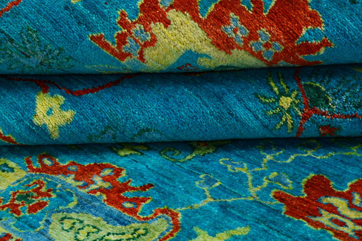 Dark Turquoise Suzani 6' 1 x 9' - No. 72063