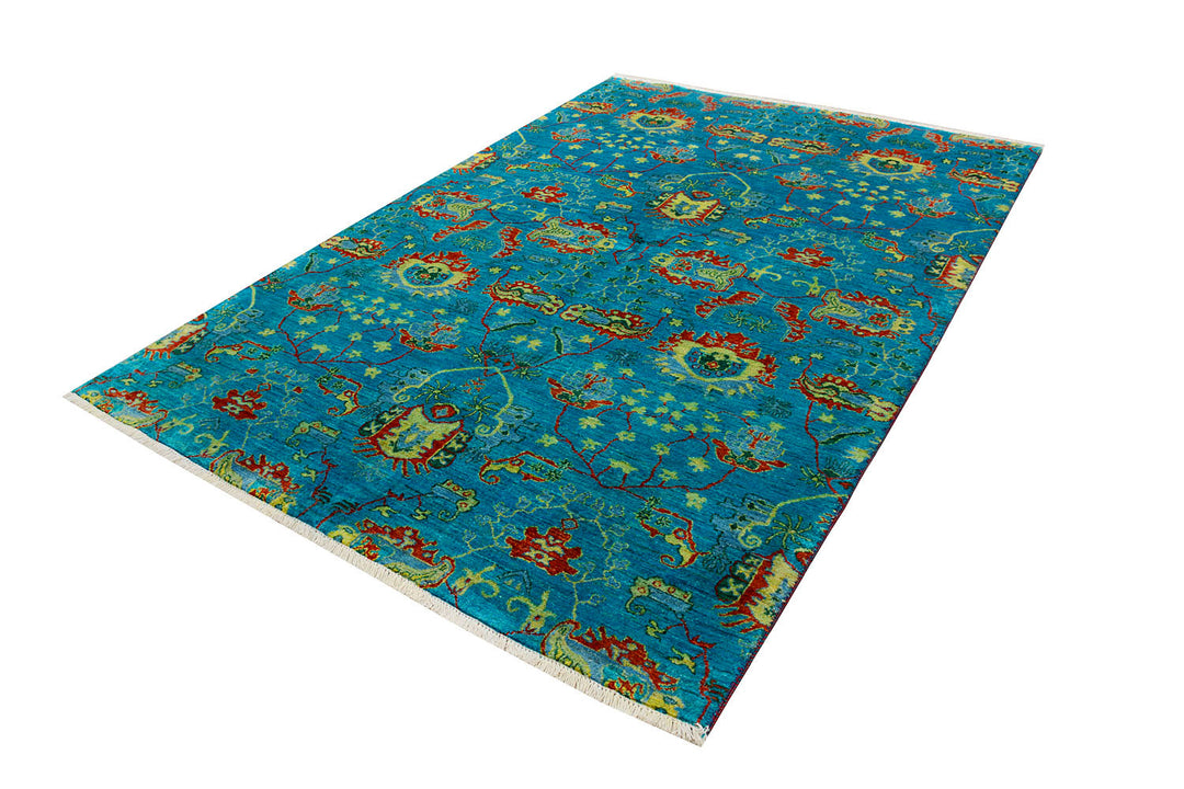 Dark Turquoise Suzani 6' 1 x 9' - No. 72063