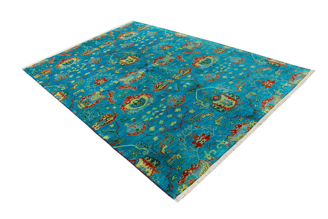 Dark Turquoise Suzani 6'  1" x 9' " - No. QA19589