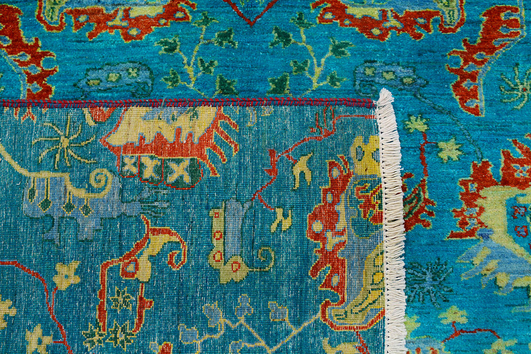 Dark Turquoise Suzani 6'  1" x 9' " - No. QA19589