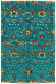 Dark Turquoise Suzani 6' 1 x 9' - No. 72063