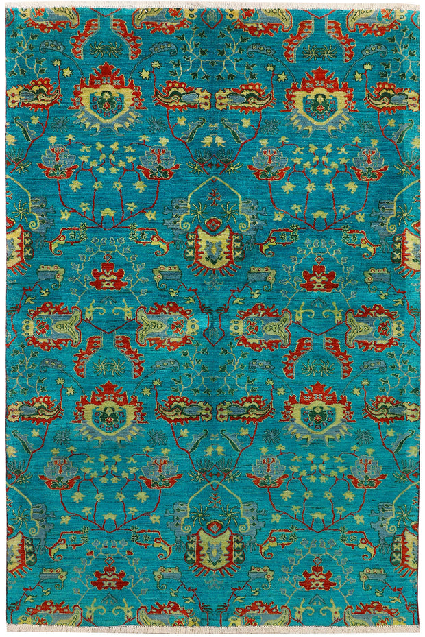 Dark Turquoise Suzani 6' 1 x 9' - No. 72063