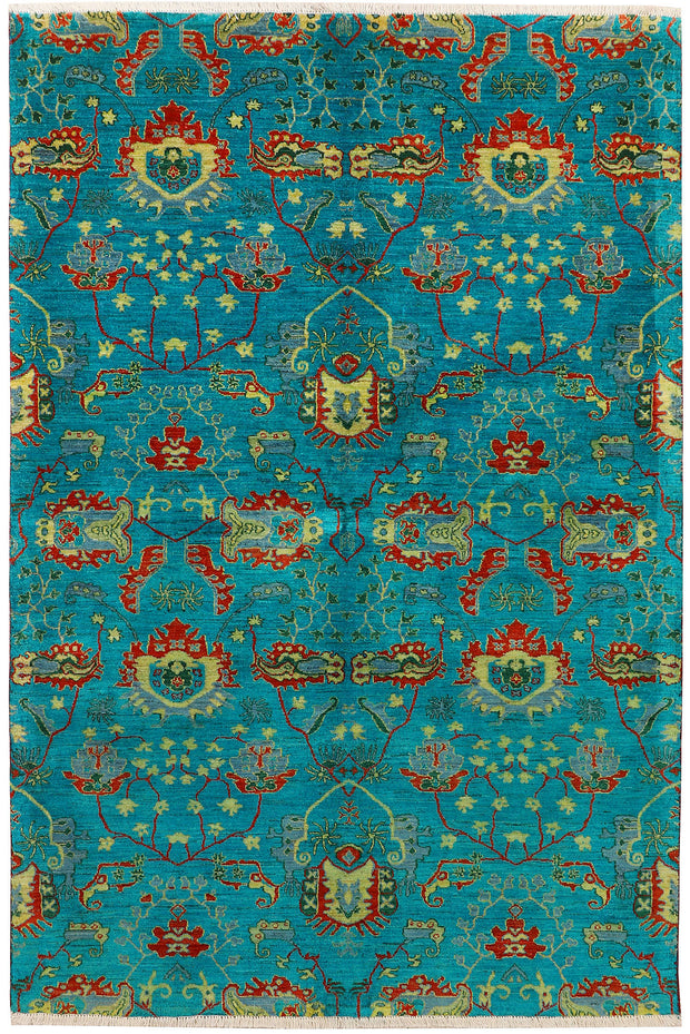 Dark Turquoise Suzani 6'  1" x 9' " - No. QA19589