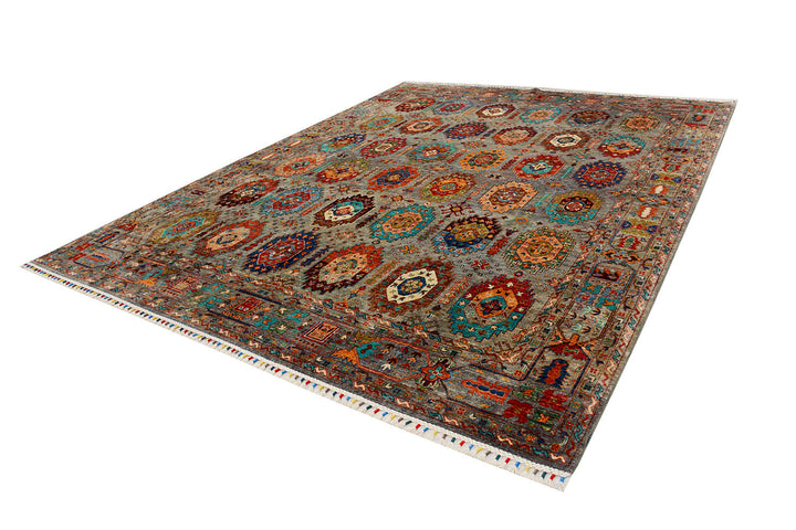 Multi Colored Kazak 9'  11" x 12'  10" - No. QA74045