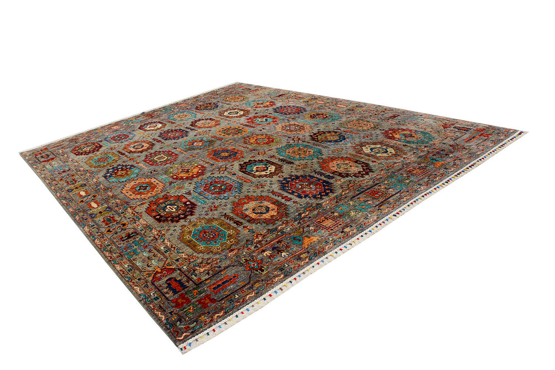 Multi Colored Kazak 9'  11" x 12'  10" - No. QA74045