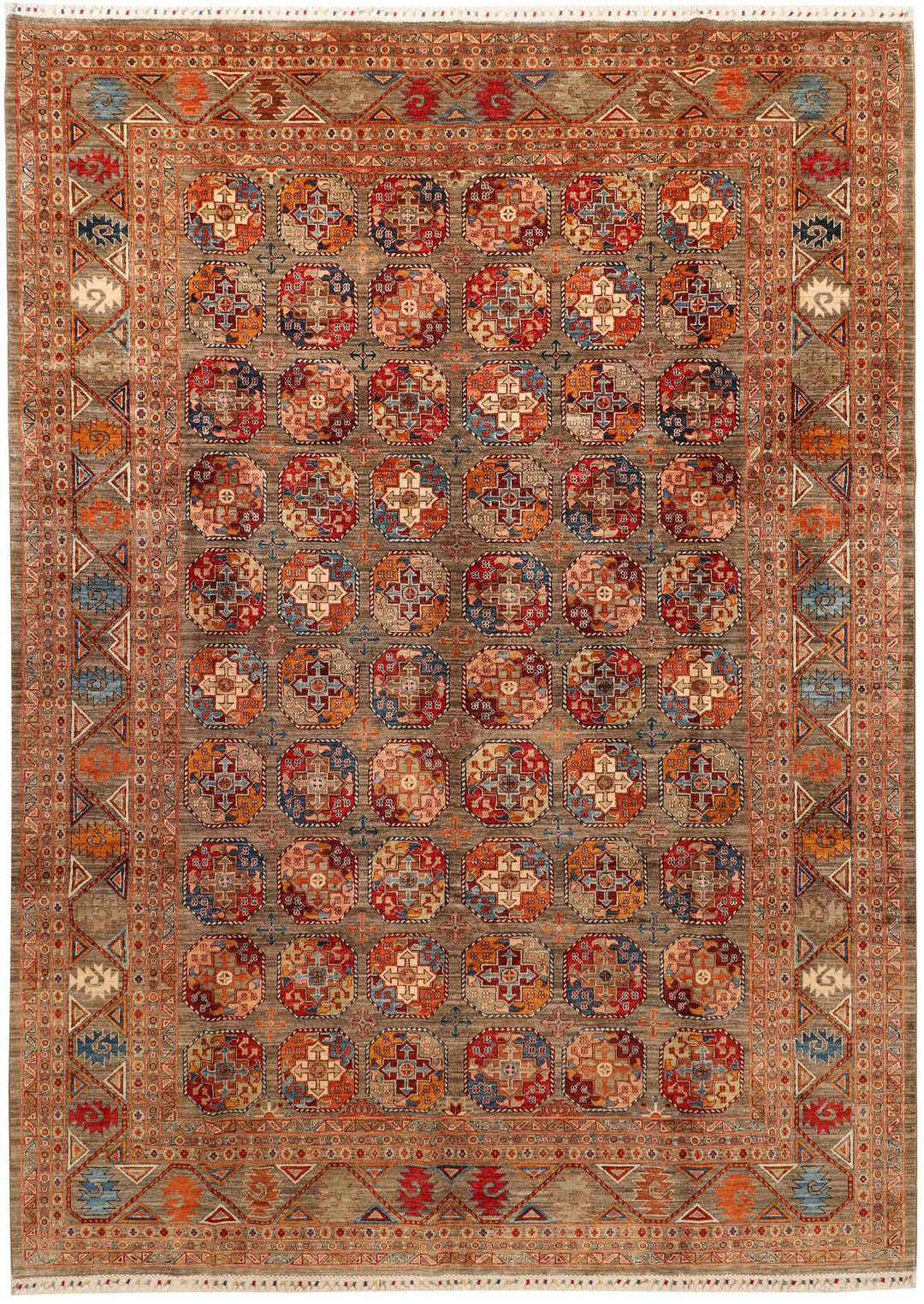 Afghan Kazak Rug 10' 1 x 14' 1 Hand-Knotted