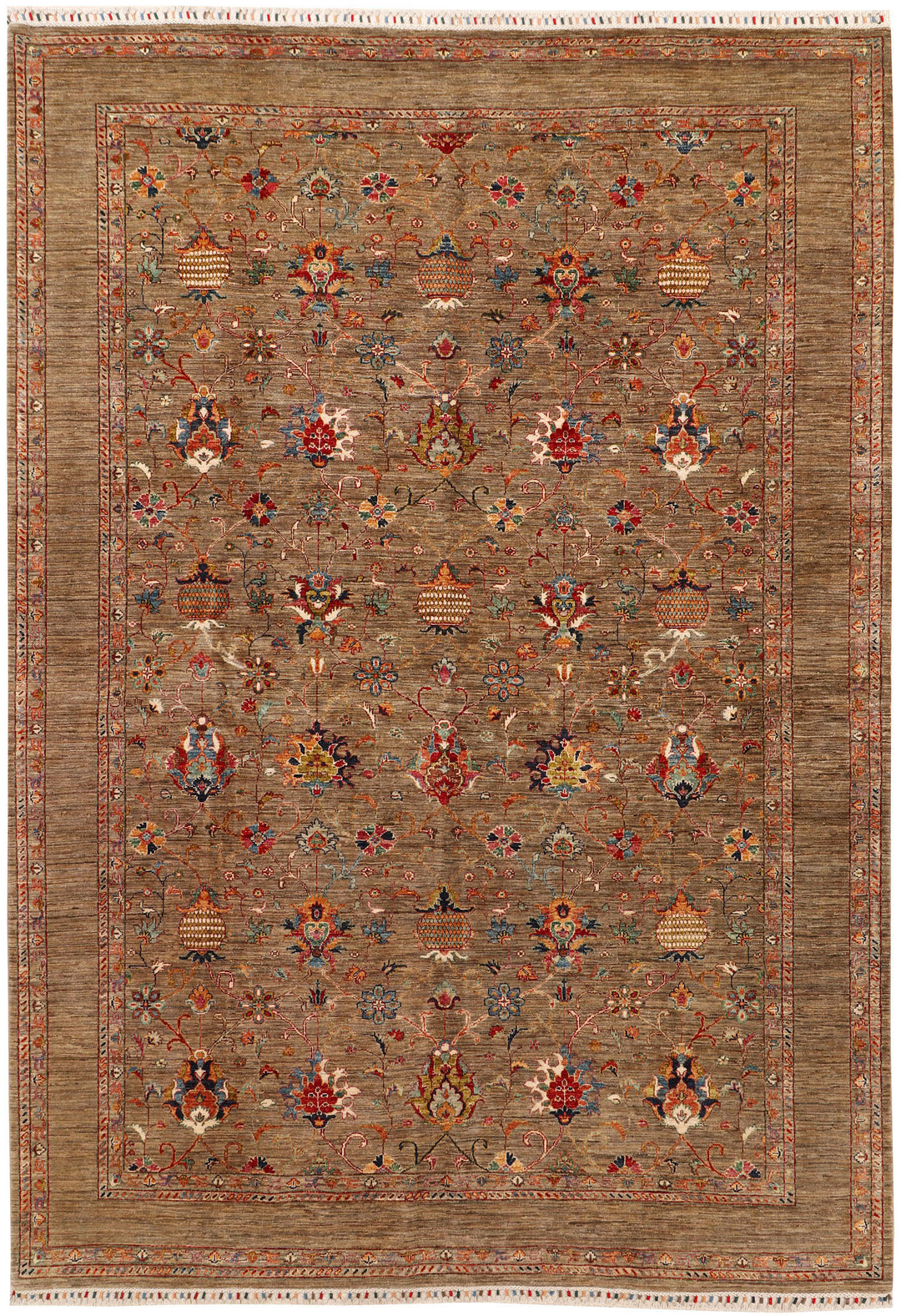 Afghan Kazak Rug 8'2" x 11'7" Hand-Knotted