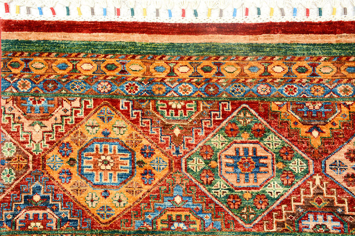 Multi Colored Kazak 5'  8" x 8'  3" - No. QA92757