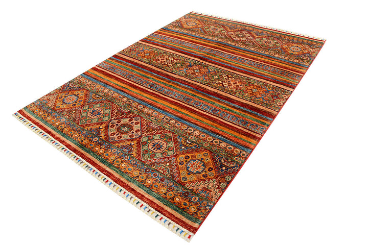 Multi Colored Kazak 5'  8" x 8'  3" - No. QA92757