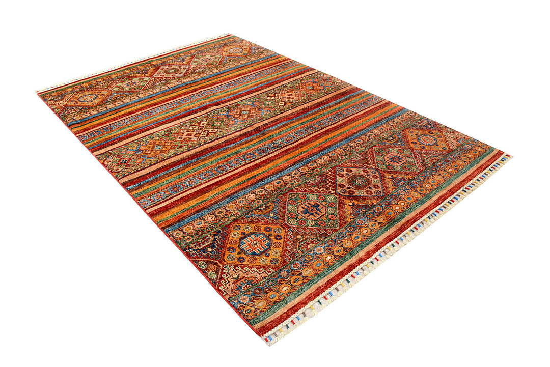 Multi Colored Kazak 5'  8" x 8'  3" - No. QA92757