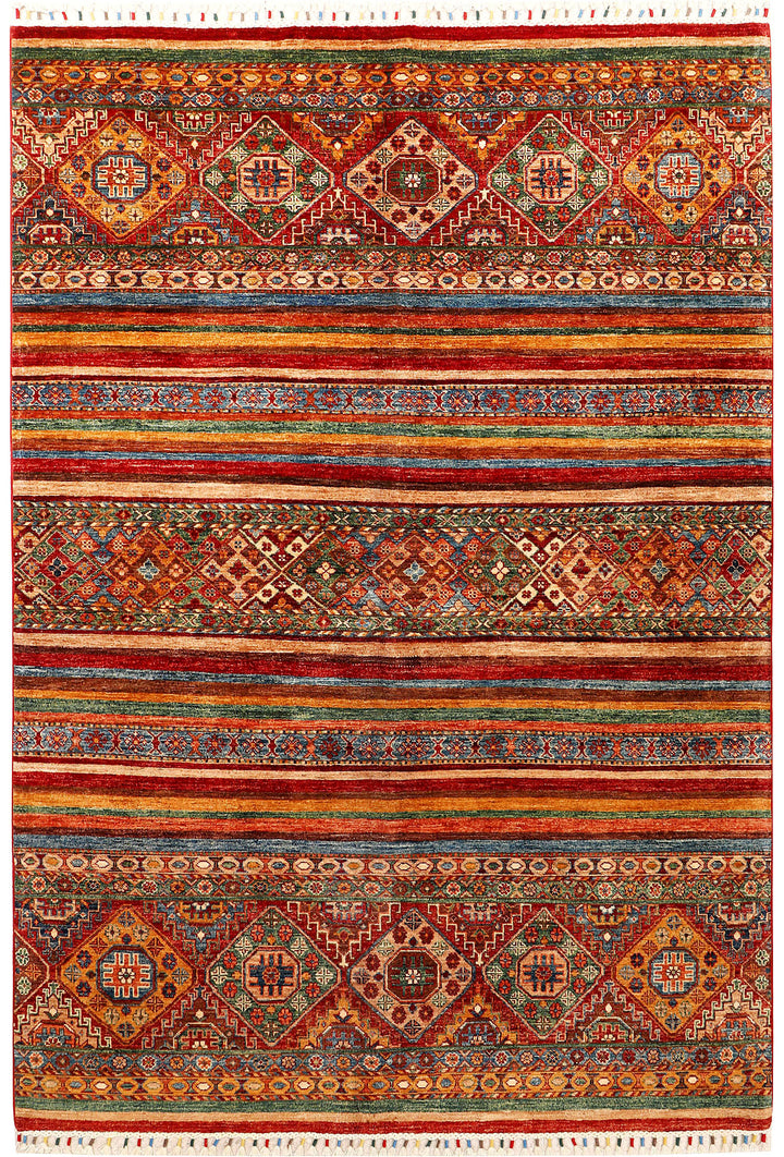 Multi Colored Kazak 5'  8" x 8'  3" - No. QA92757