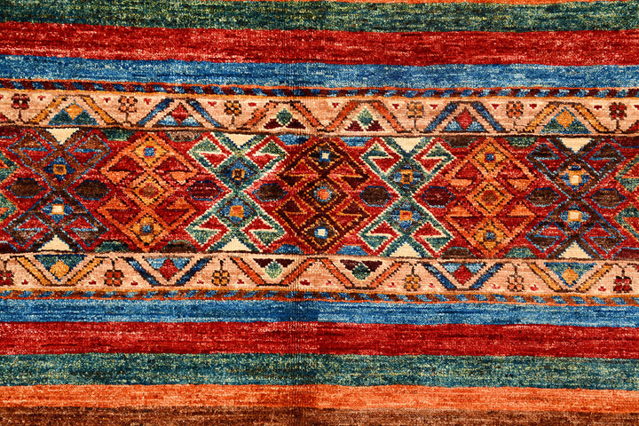 Multi Colored Kazak 5'  3" x 7'  4" - No. QA36595