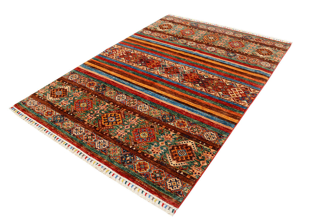 Multi Colored Kazak 5'  3" x 7'  4" - No. QA36595