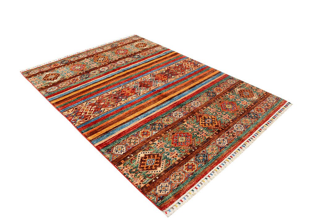 Multi Colored Kazak 5'  3" x 7'  4" - No. QA36595