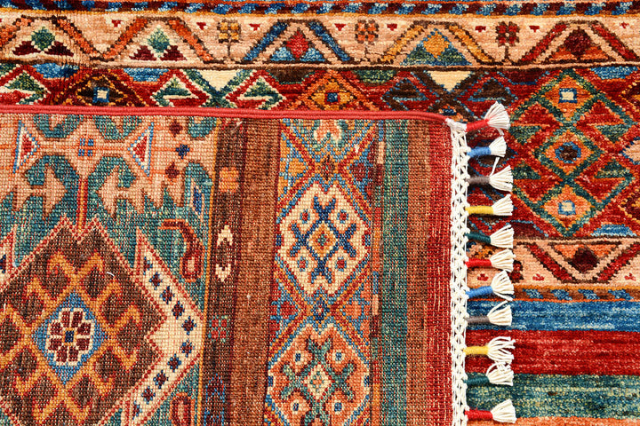 Multi Colored Kazak 5'  3" x 7'  4" - No. QA36595