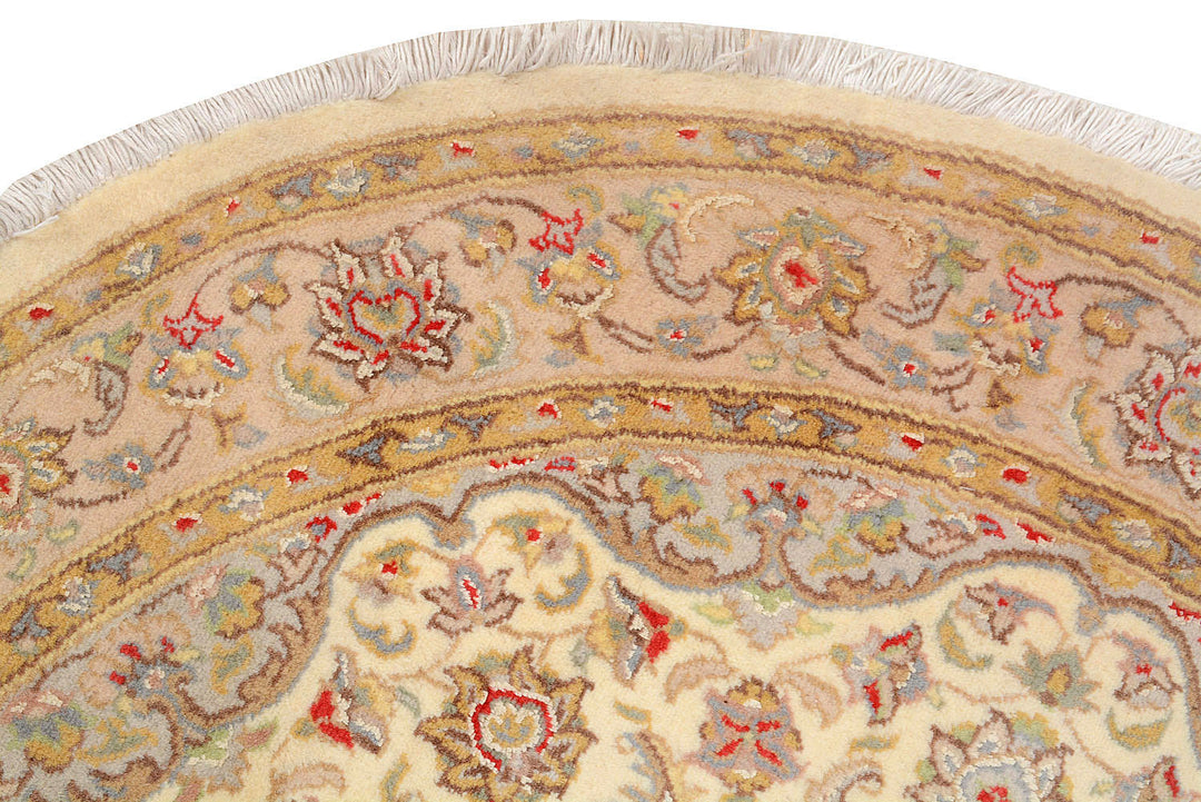 Blanched Almond Kashan 4'  1" x 4'  1" - No. QA89001