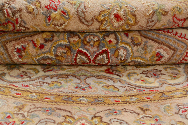 Blanched Almond Kashan 4'  1" x 4'  1" - No. QA89001