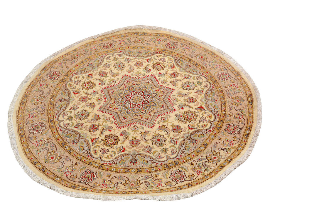 Blanched Almond Kashan 4'  1" x 4'  1" - No. QA89001