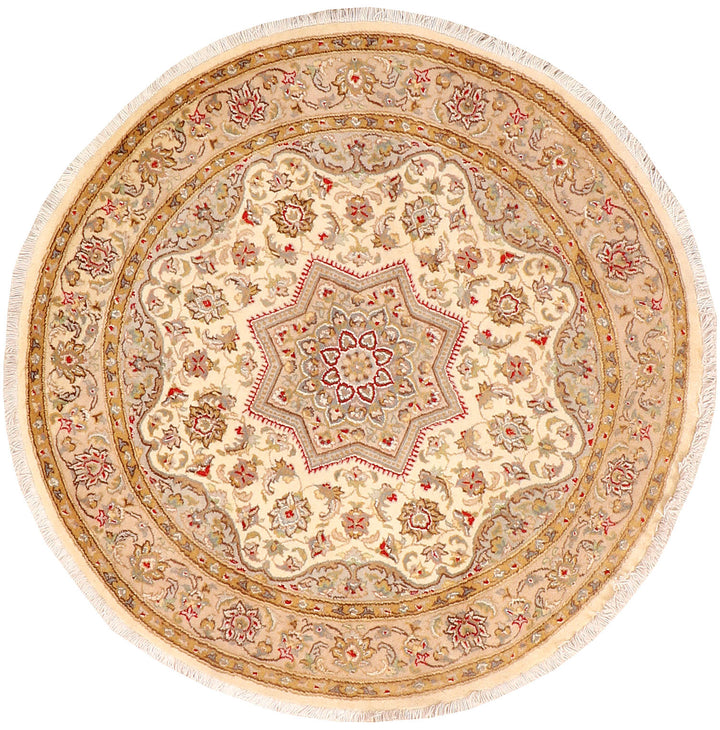 Blanched Almond Kashan 4'  1" x 4'  1" - No. QA89001