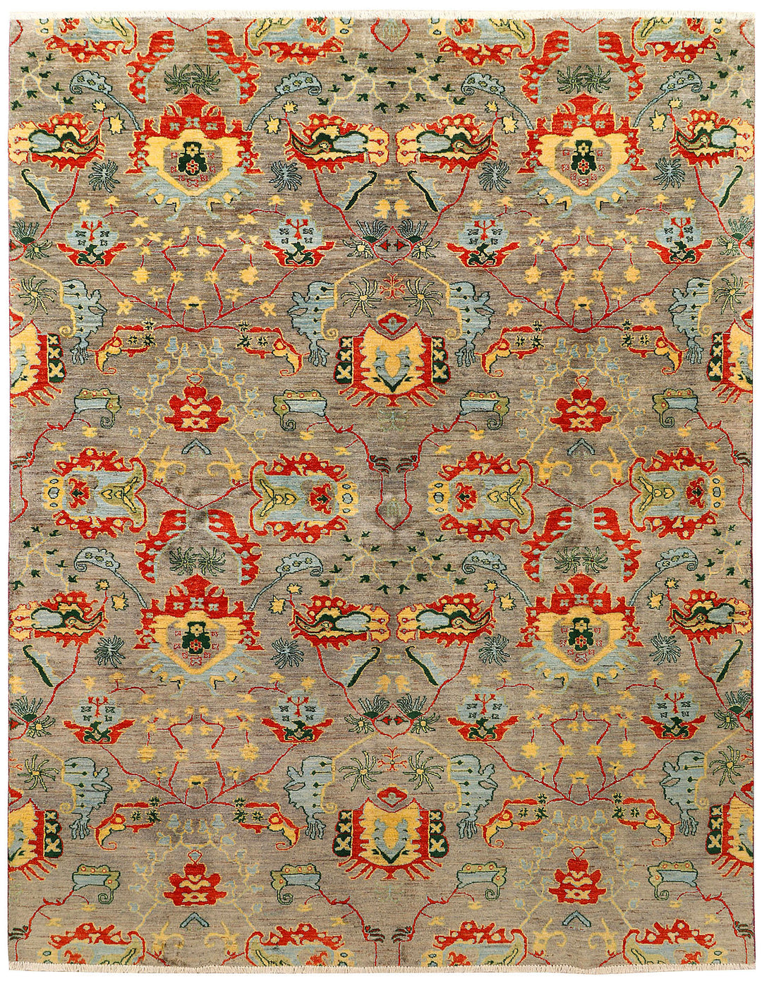 Afghan Kazak Rug 8' x 10' 1 Hand-Knotted