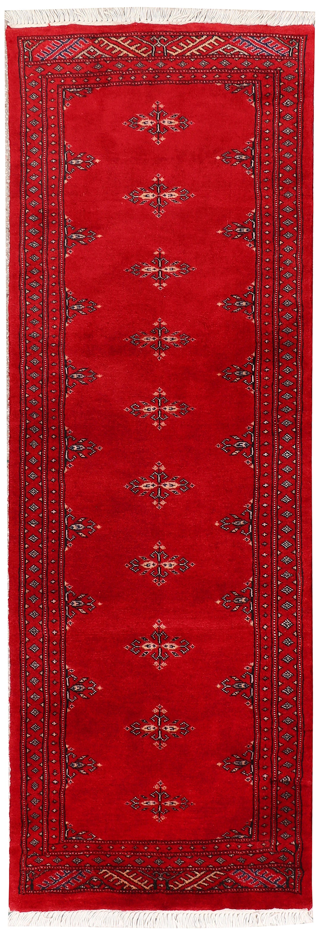 Red Pakistani Oriental Rug 2' x 5'11" Hand-Knotted