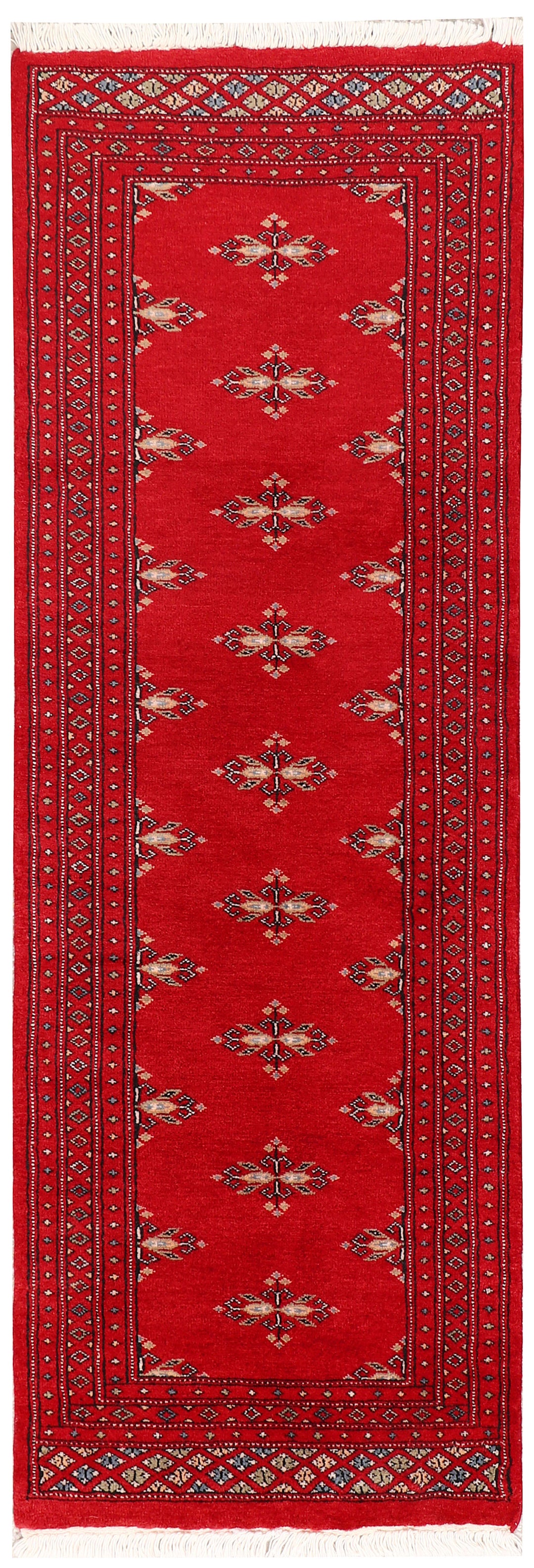 Red Pakistani Oriental Rug 2' 1 x 6' Hand-Knotted