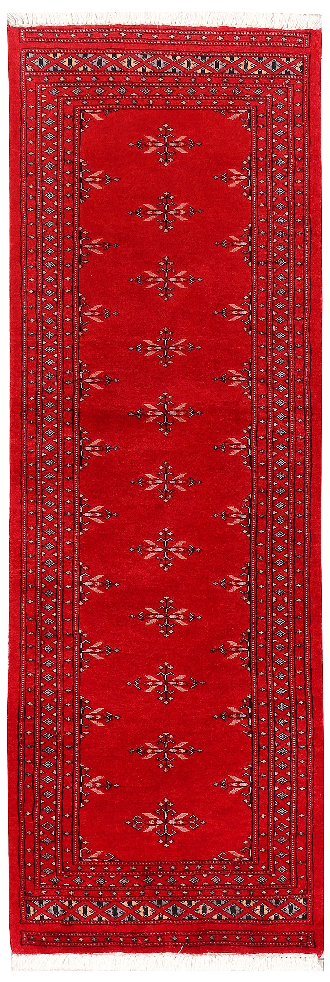 Red Pakistani Oriental Rug 2' 1 x 6' 2 Hand-Knotted