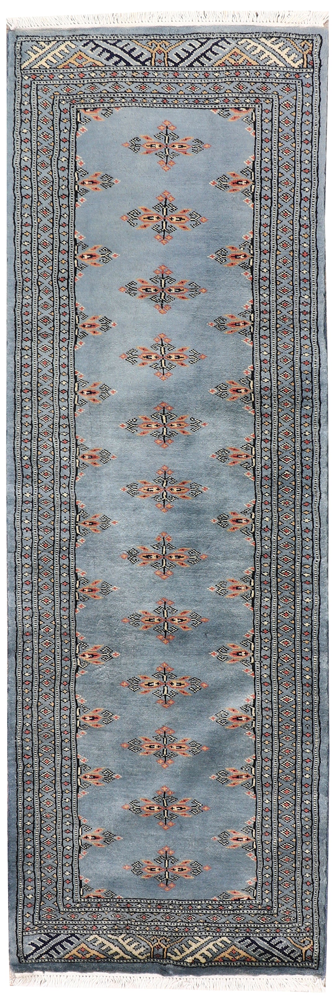 Slate Pakistani Butterfly Rug 2' x 6'3" Hand-Knotted
