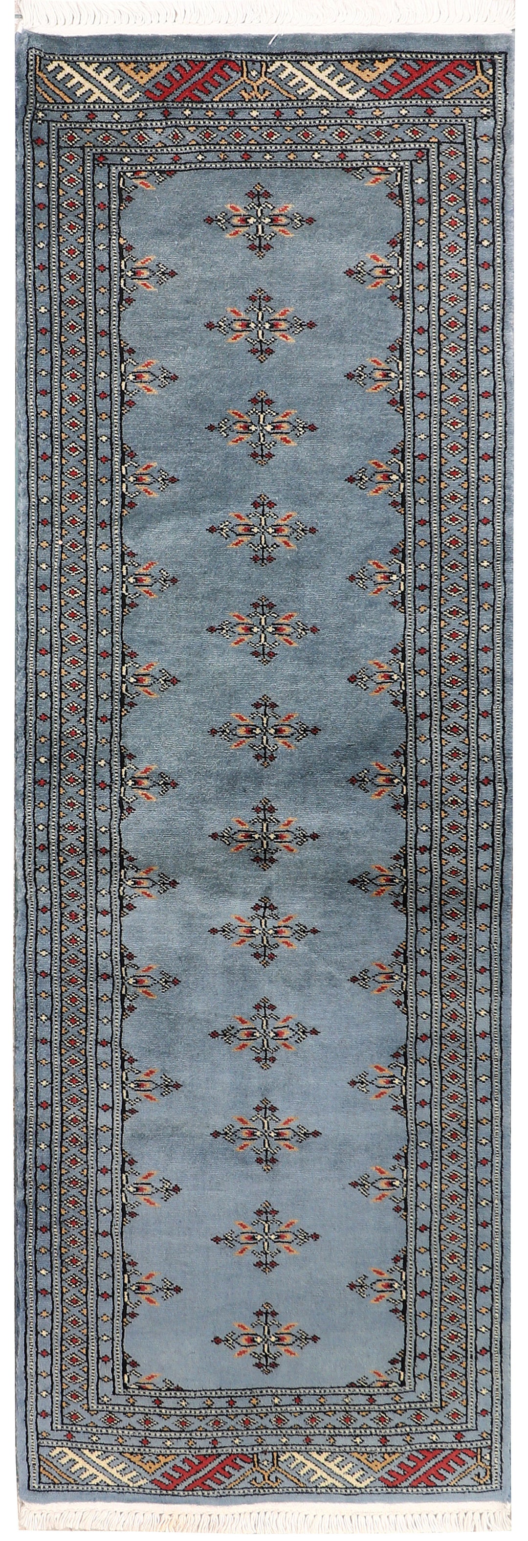 Slate Pakistani Butterfly Rug 2' x 6' Hand-Knotted