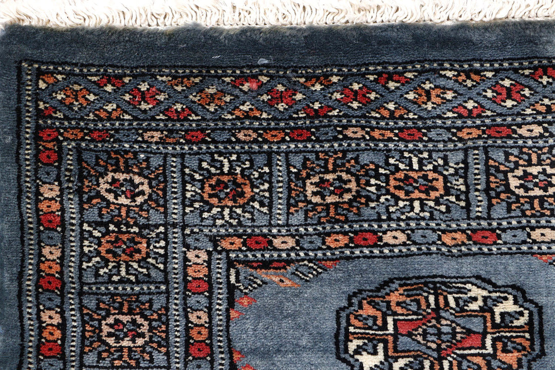 Slate Grey Bokhara 2'  2" x 5'  10" - No. QA32777