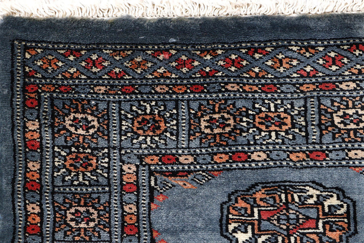 Slate Grey Bokhara 2'  2" x 5'  10" - No. QA32777