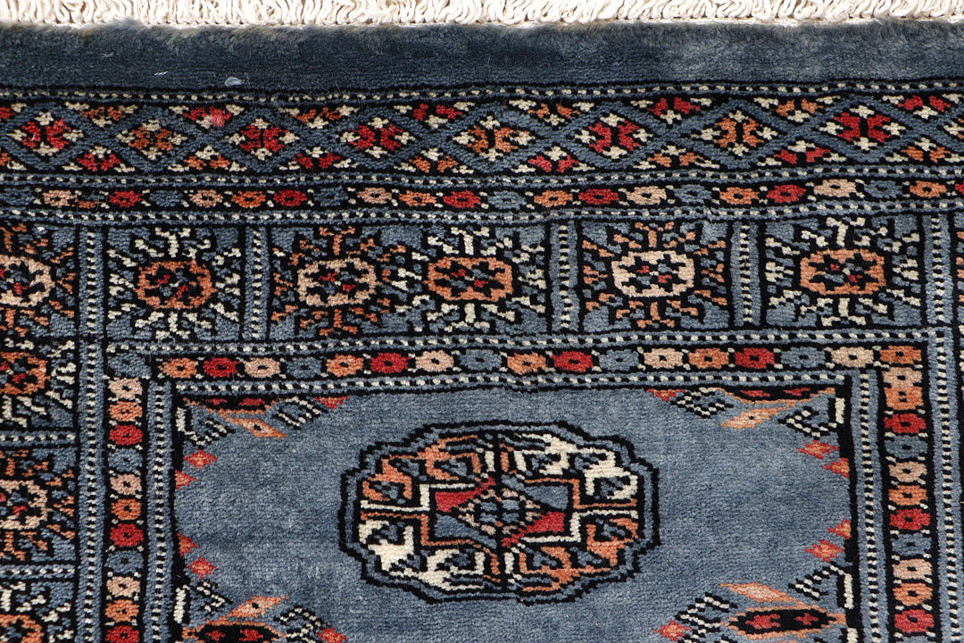 Slate Grey Bokhara 2'  2" x 5'  10" - No. QA32777