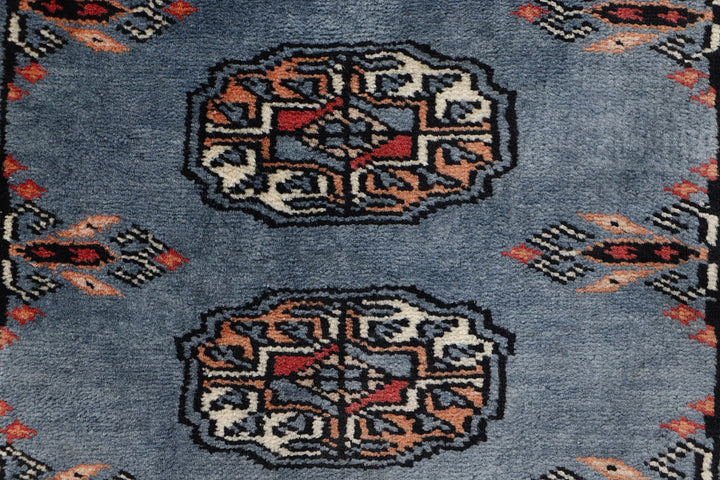Slate Grey Bokhara 2'  2" x 5'  10" - No. QA32777