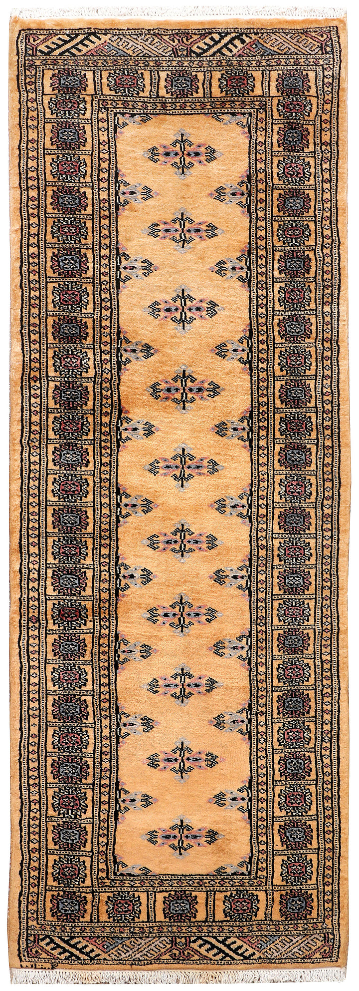 White Pakistani Butterfly Rug 2' 1" x 6' Hand-Knotted