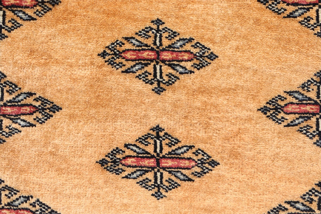White Pakistani Butterfly Rug 2' 1 x 5' 11 Hand-Knotted close-up