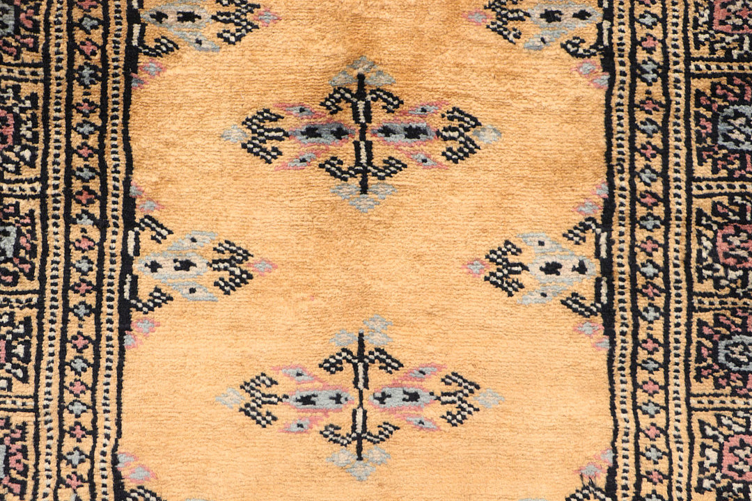White Pakistani Butterfly Rug 2' 1" x 5' 11" Hand-Knotted close-up
