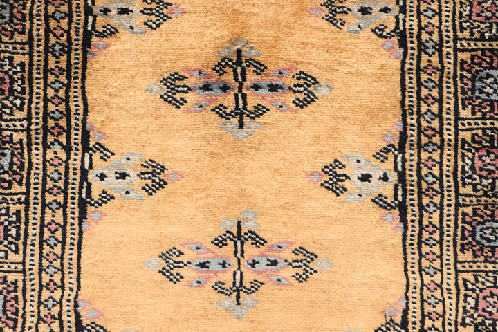 White Pakistani Butterfly Rug 2' 1" x 5' 11" Hand-Knotted close-up