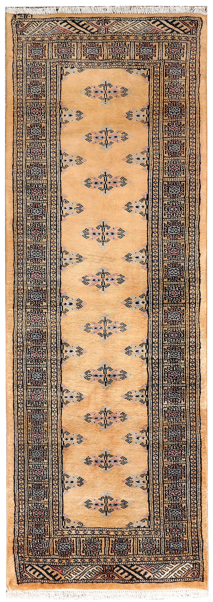 White Pakistani Butterfly Rug 2' 1" x 5' 11" Hand-Knotted