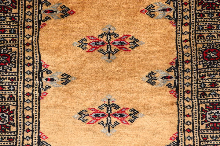 White Pakistani Butterfly Rug 2'2" x 6' Hand-Knotted close-up