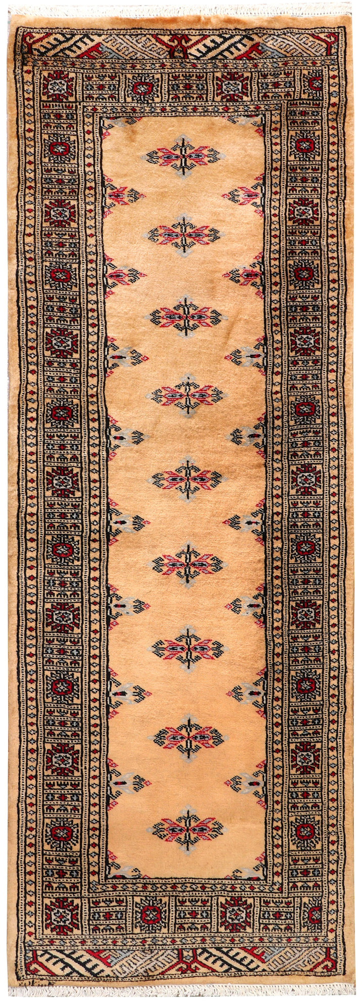 White Pakistani Butterfly Rug 2'2" x 6' Hand-Knotted