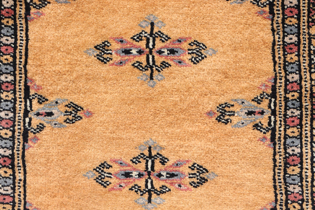 White Afghan Butterfly Rug 2' 2" x 6' 2" Hand-Knotted close-up