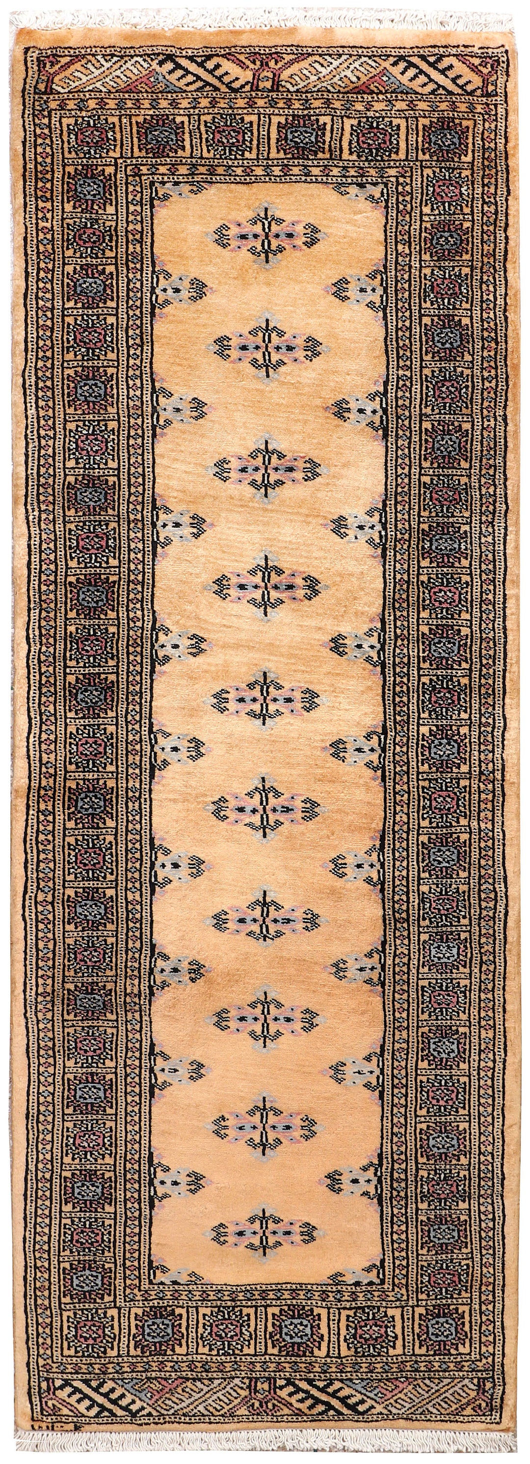 White Pakistani Butterfly Rug 2' 2 x 5' 11 Hand-Knotted