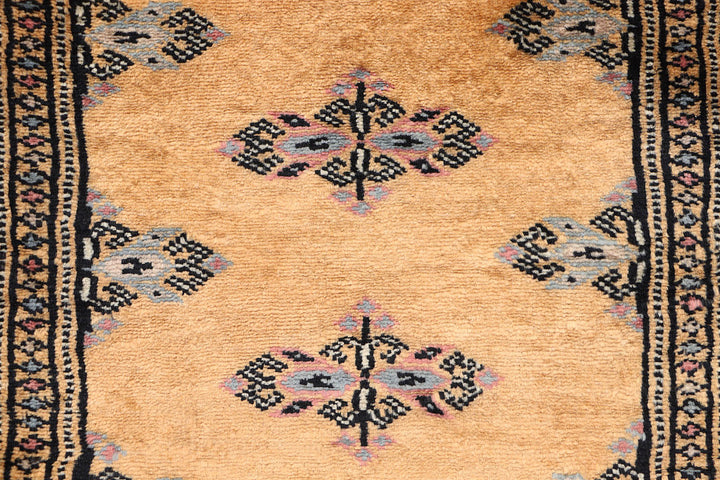 White Pakistani Butterfly Rug 2'2" x 6'1" Hand-Knotted close-up