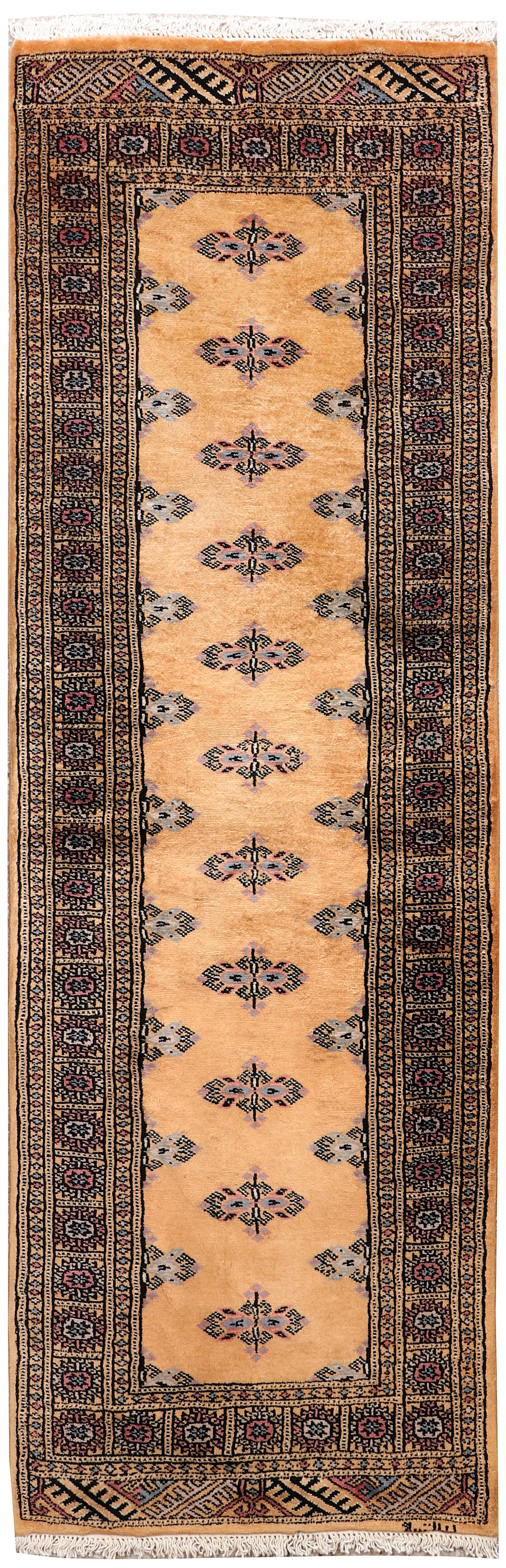 White Pakistani Butterfly Rug 2'2" x 6'1" Hand-Knotted