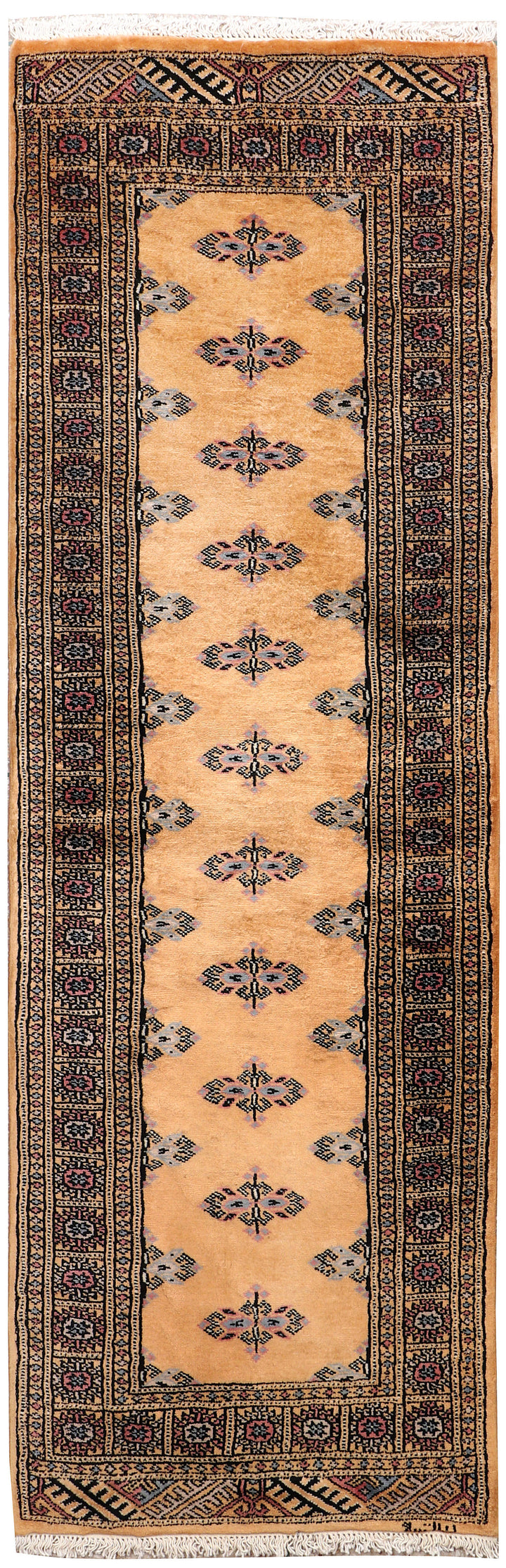 White Pakistani Butterfly Rug 2'2" x 6'1" Hand-Knotted
