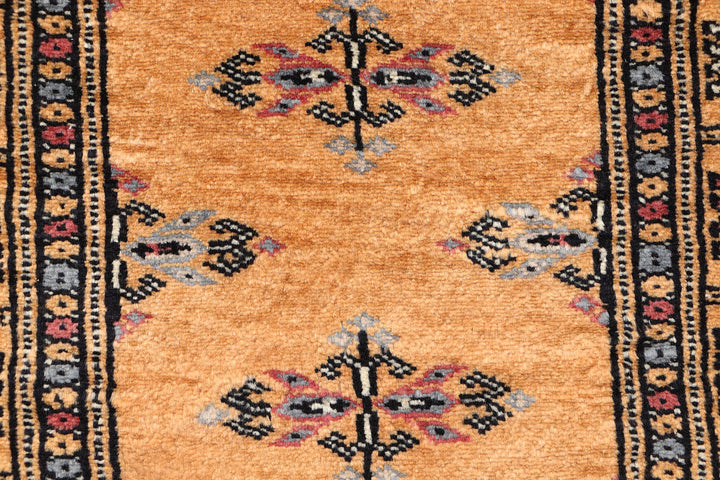White Pakistani Butterfly Rug 2' 2" x 6' 3" Hand-Knotted close-up