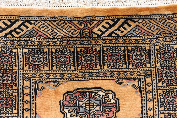 White Pakistani Bokhara Rug 2' 1 x 6' Hand-Knotted view